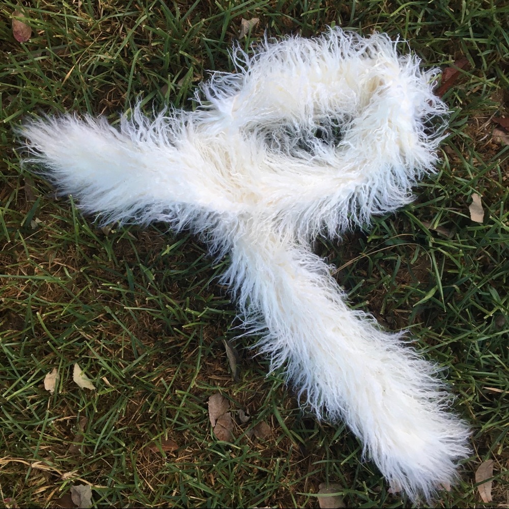 White Faux Fur Boa Scarf